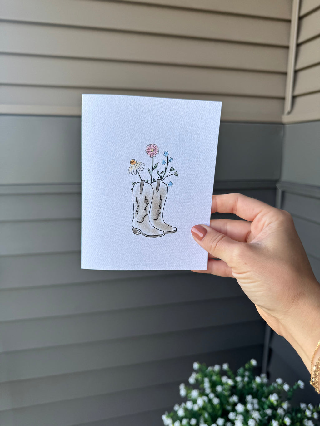 Boots & Flowers Card